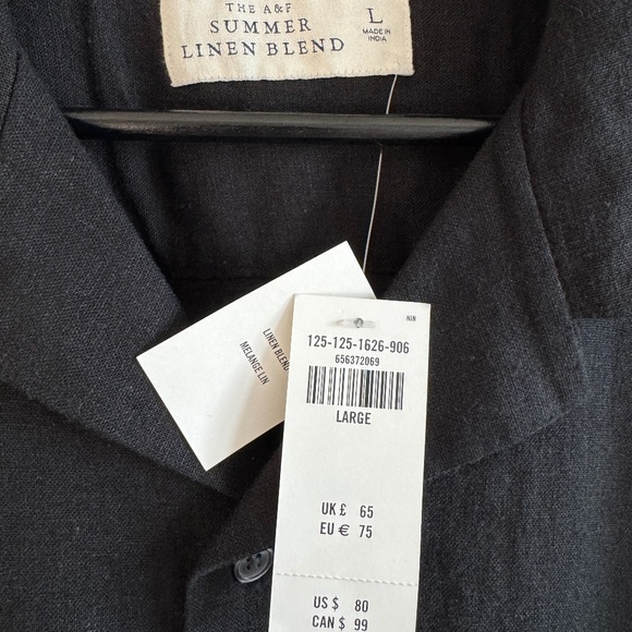 Abercrombie Summer Linen Blend Buttondown Camp Shirt - NEW WITH TAGS π₯ - Picture 4 of 5